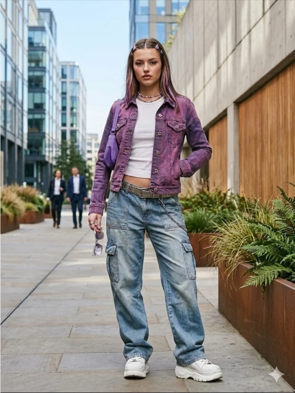 Vintage Look LEVI'S Purple Jean Jacket - Y2K Aesthetic - Feb 2010 - Size S - Picture 2 of 16
